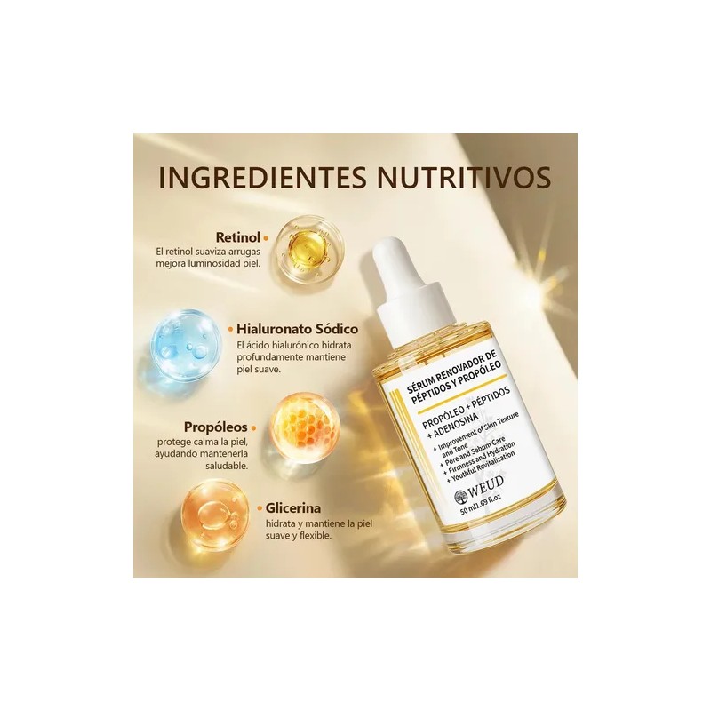 Kit Facial Weud Antiarrugas Hidratante Reparar Crema Sérum