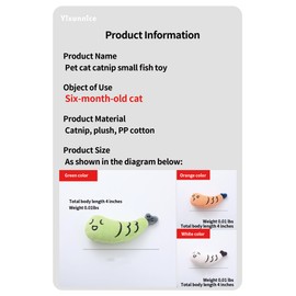 Yixunnice 3 Pack Cat Kicker Toys,Small fish adorable shape,Soft Plush Cat Toys Interactive Toy,Catnip Toys for Kitty Chewing Training Interactive