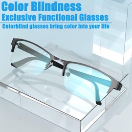 Tomuvpzn Color Blind Glasses for Men/Women, Premium High Contrast Colorblind Glasses, Red Green Color Blind Glasses for Outdoor and Indoor