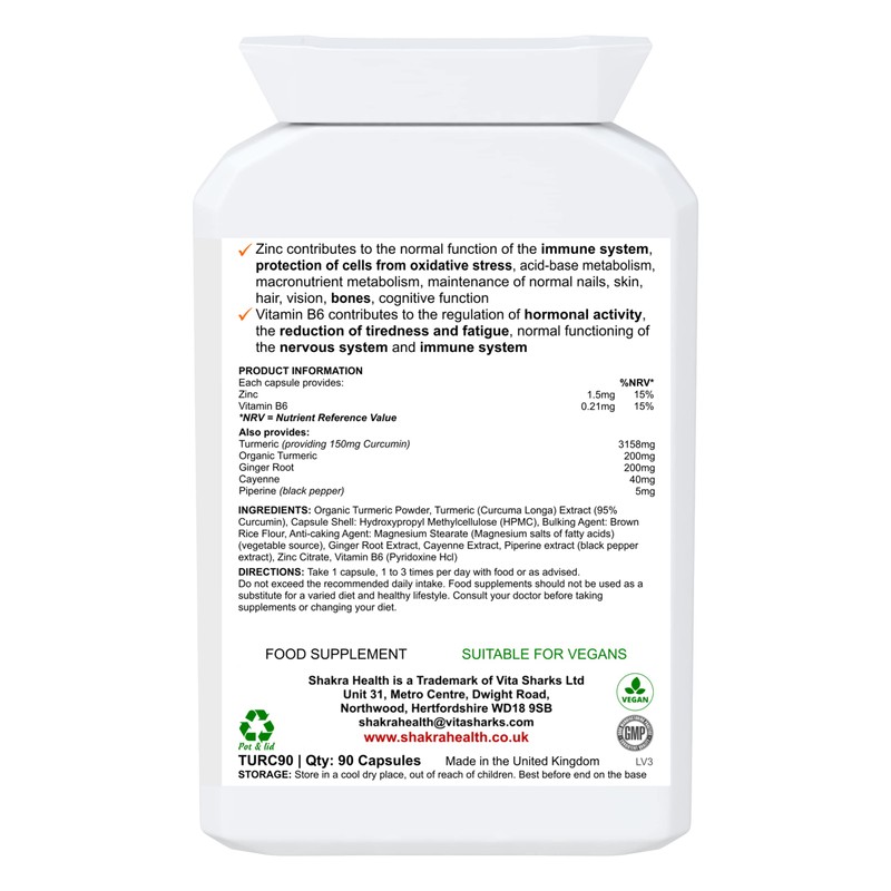 Turmeric Transformation | 90 Capsules. Ayurvedic Gold, Joint Support &