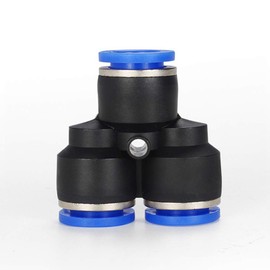 Carkio Air Tool Fittings 10mm Pneumatic Connectors Kit 2 Elbow 2 Tee 2 Straight + 2 Splitter Quick Connect Plastic Push to Connect Fittings Combo Kit 8pcs