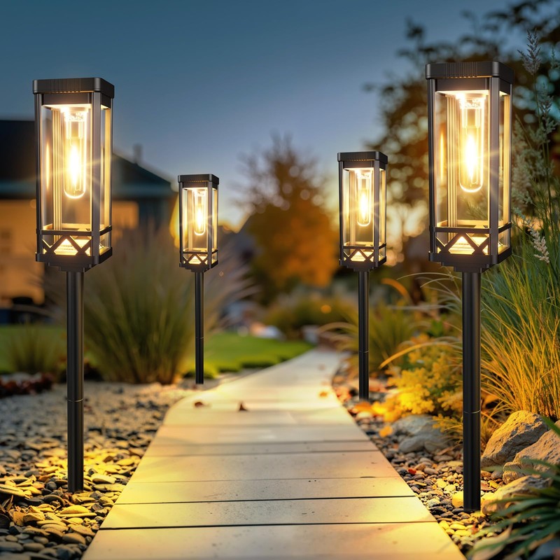 KOOPER Taller Solar Pathway Lights Outdoor, 8 Pack Upgraded Brighter