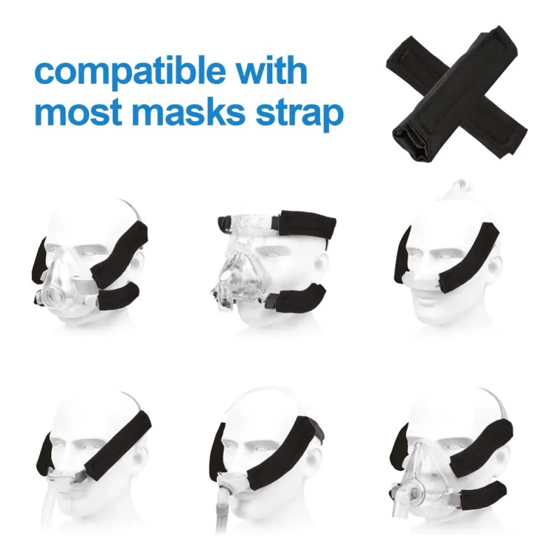 Strap Covers For Mask Headgear Satin 4 Pack Black