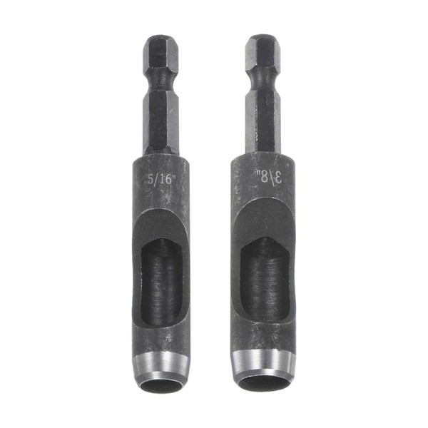 sourcing map Leather Hollow Punch Set 1/4 Hex Shank for