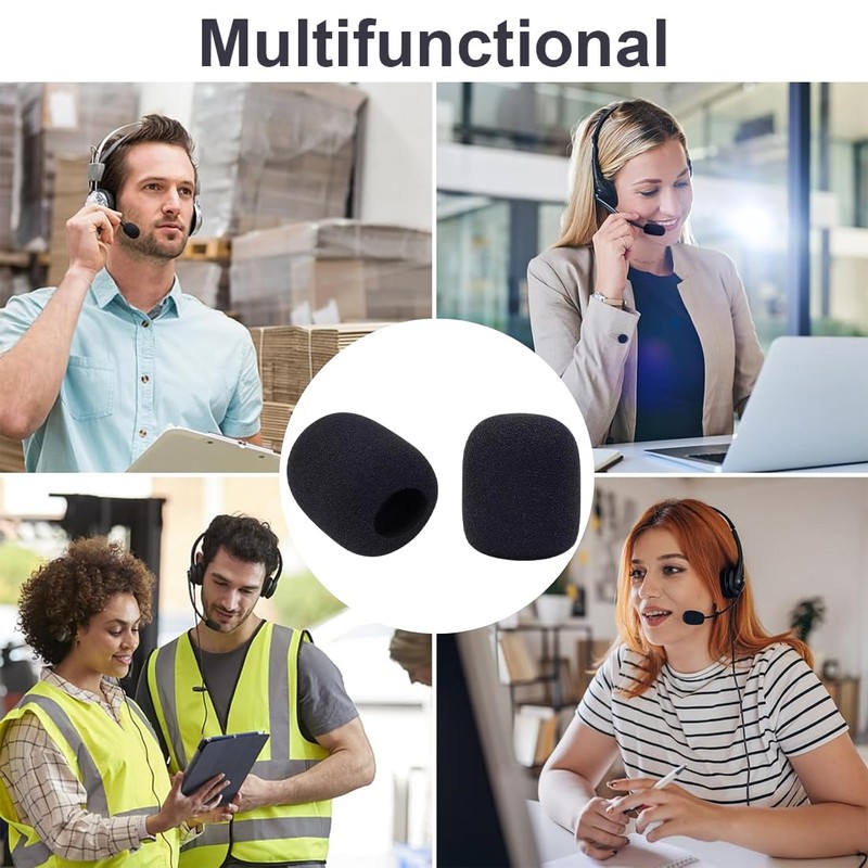 KEQAR 16 Stück Schaumstoff Ersatz-Windschutz für Mikrofon und Headset, Mini-Mikrofon