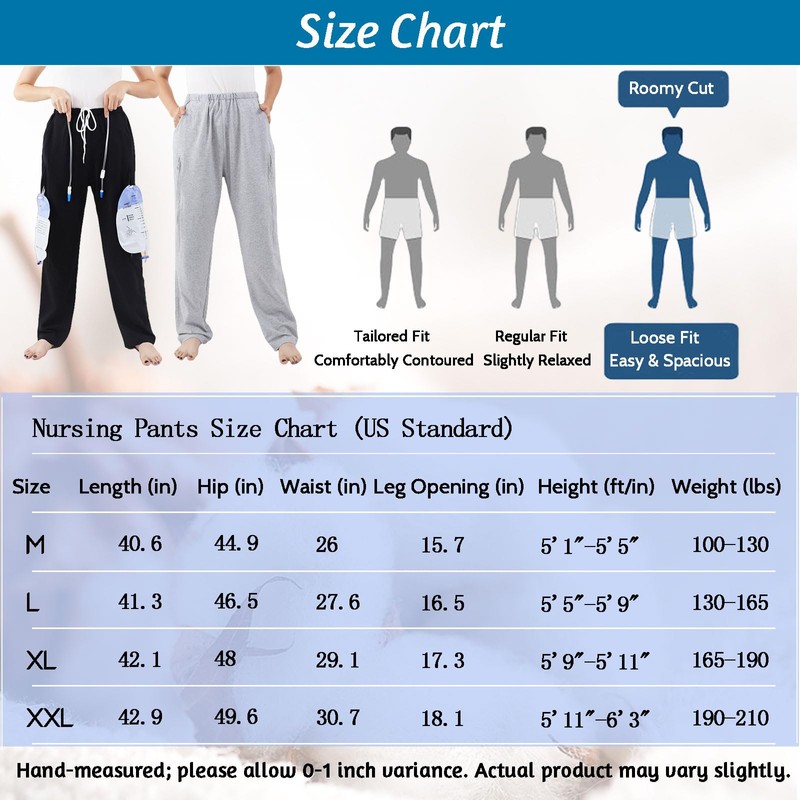 SOEDZUNG Urine Bag Holder Pants for Men Women with Double