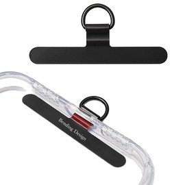 Turkalla Phone Tether Tab,Ultra-thin 0.2mm Bending Design Universal Stainless Steel Phone Lanyard Tab Without Adhesive,Metal Phone Lanyard Replacement Patch for Cell Phone (Black)