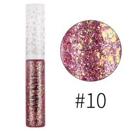 Handaiyan Iridescence Glitter Eyeliner, Liquid Glitter Eyeliner – Longwear Sparkle Liner & Eyeshadow Topper - Quick-Drying, Water-Based Formula – Buildable Shimmer Shades - Color: 10