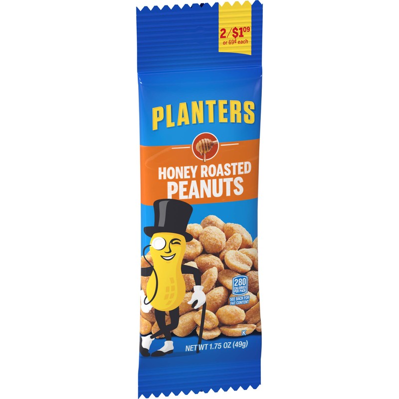 Planters Honey Roasted Peanuts, 1.75 Ounce Packet (Pack of 18)