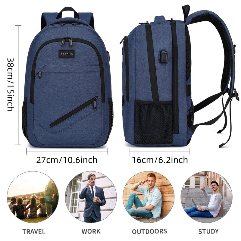 Asenlin Travel Laptop Backpack for Women & Men,Water Resistant Business