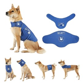 DAJIDALI Customizable Dog Shirts: Dog Anxiety Jacket - Thunder Calming Shirt, Surgery Recovery Suit, Quiet Ear Muffs, Scarf, Belly Strap, Backpack All-in-One Pet Apparel Blue L