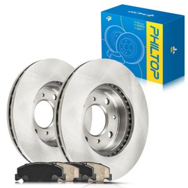 PHILTOP Front Brake Pads and Rotors Kit, OE Brake Rotors and Ceramic Brake Pads for Honda 1990-2000 Civic, Honda 1993-1997 Civic del Sol, Honda 1990-1991 CRX