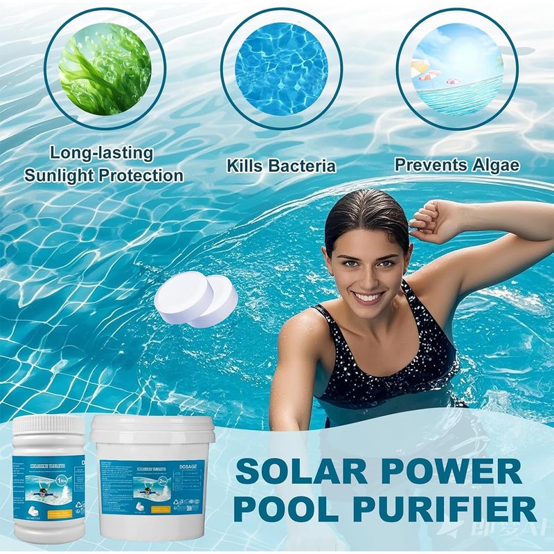 Multifunction Chlorine Tablets for Swimming Pool 1LB Paddling Chlorine Tablets