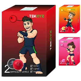 TEKXYZ Reflex Ball, 2 Different Boxing Training Ball with Headband, Perfect for Reaction, Agility, Punching Speed, Fight Skill and Hand Eye Coordination Training
