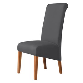 Kozuoan XL Size Chair Covers for Dining Chairs, soft and elastic spandex dining chair covers, detachable and washable, Dark gray, Pack of 4