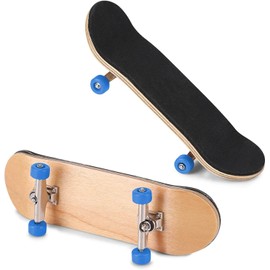 Mini Finger Skateboard - Wooden Finger Board with Smooth Bearings, Maple Wood, Soft PU Pad, Realistic Sway, Portable and Lightweight (Red)