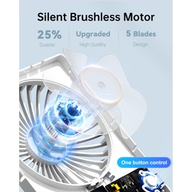 TriPole Mini Portable Desk Fan Rechargeable Ultra Quiet Small Fan 4.5 Inch Personal Travel Fan with 180° Tilt Folding and 3 Speeds Adjustable for Office Desktop Bedroom White