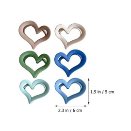 Lurrose Hair Claw Heart Pack of 6 Hair Clips for Hair Clips in Heart Shape Matte Heart Hair Clips Hair Clips for Girls