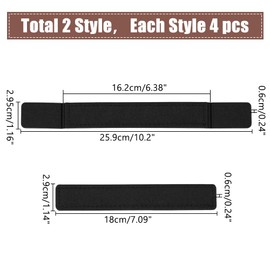 WADORN 8Pcs 2 Styles Purse Base Shaper for WOC Bag, Bag Felt Liner Board Insert Base Shaper with Wings for Wallet Chain Bags Rectangle Purse Bottom Shaper Saver for Crossbody Cosmetic Bag, Black