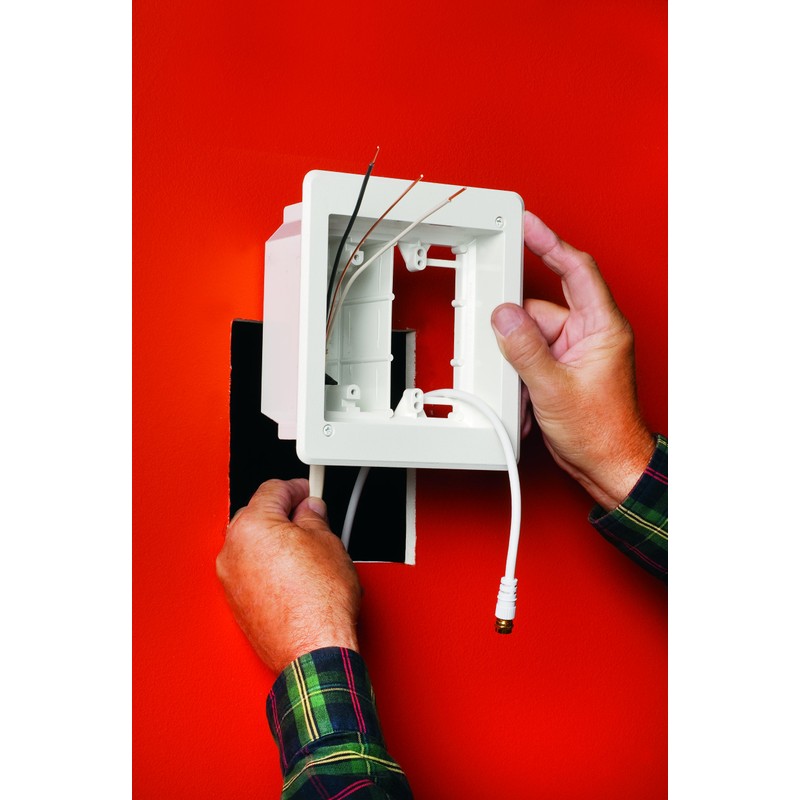 Arlington TVBR505K-1 TV Box Recessed Kit with Outlet and Wall