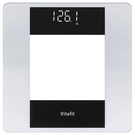 Vitafit Digital Bathroom Scale for Body Weight, High Accuracy Assured by Weight Scale Professional Factory Since 2001, White LED and Step-On, 3*AAA Batteries Included, 400lb, Silver