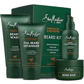 SheaMoisture Beard-Care Kit for Men, Includes Wash, Balm, Oil, Conditioner, Natural Shea Butter & Maracuja Oil, Great Gift