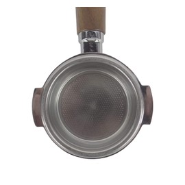 Bottomless Portafilter for Iberital 58 mm Espresso Machines - Walnut Handle, 21g Strainer - 3 Cups
