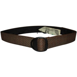 Bison Designs Crescent Money 38mm USA Made Gunmetal Buckle Travel Belt, Brickyard, Large/42-Inch