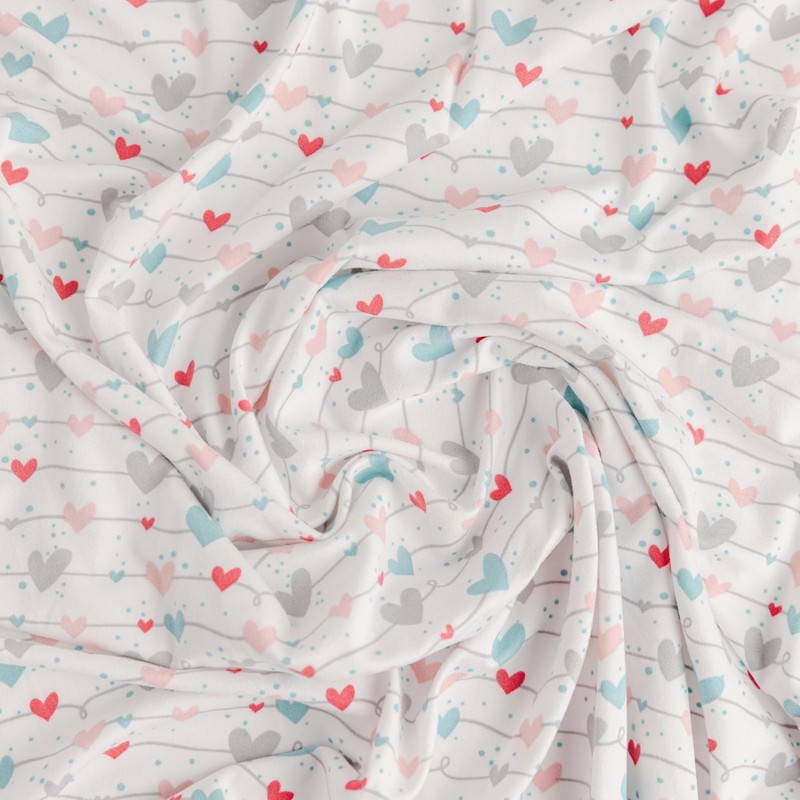 Lars & Lola Cotton Swaddle Blanket, Connected Hearts, Soft Baby