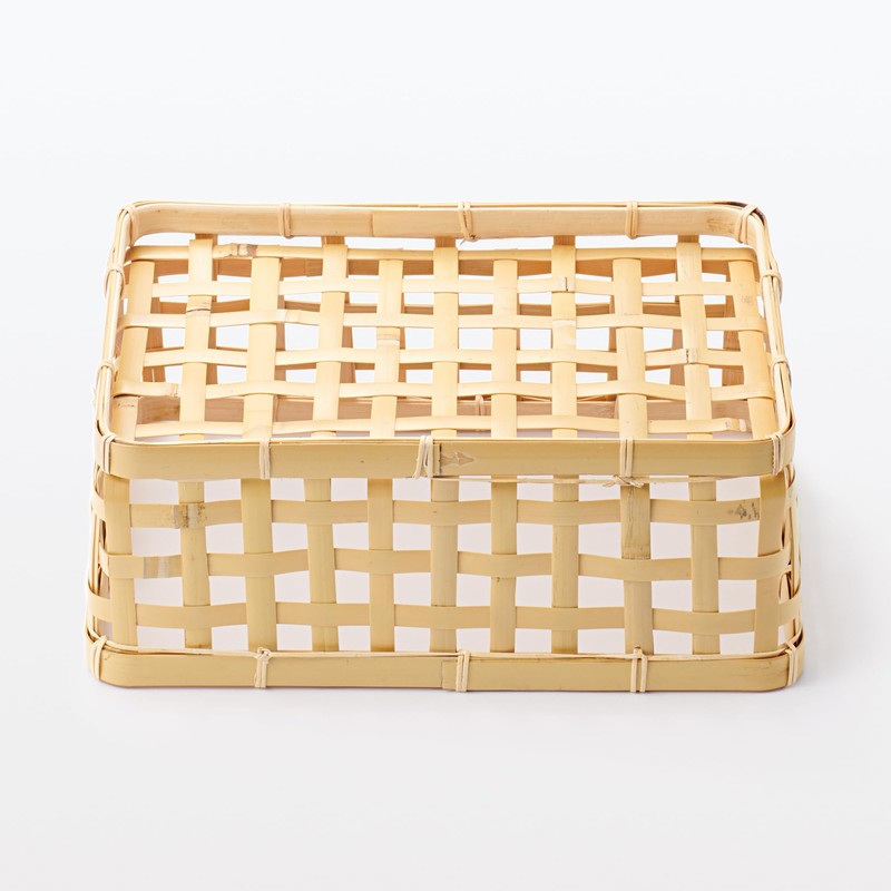 MUJI MDC77A2S Bamboo Woven Basket Natural, Approx. Width 8.3 x
