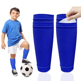 Football Sleeve Socks Kids, Footless Football Socks Elastic Football Sock Sleeves Breathable Pre Cut Football Socks Football Shin Pad Sleeves for Junior Sports Activities 6-9 Years