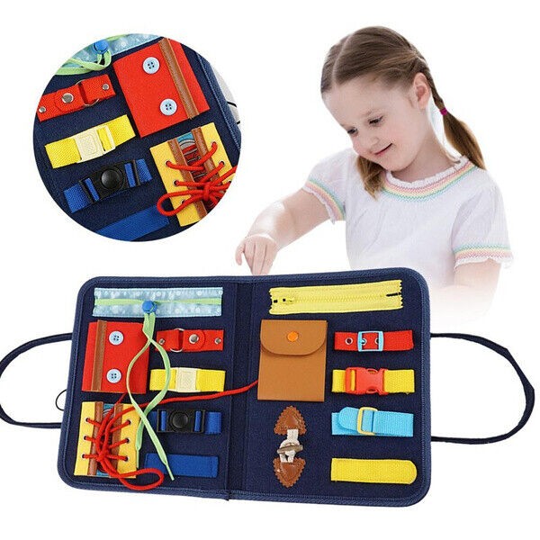 Montessori Learn to Dress Folding Case Quiet Lace Snap Button
