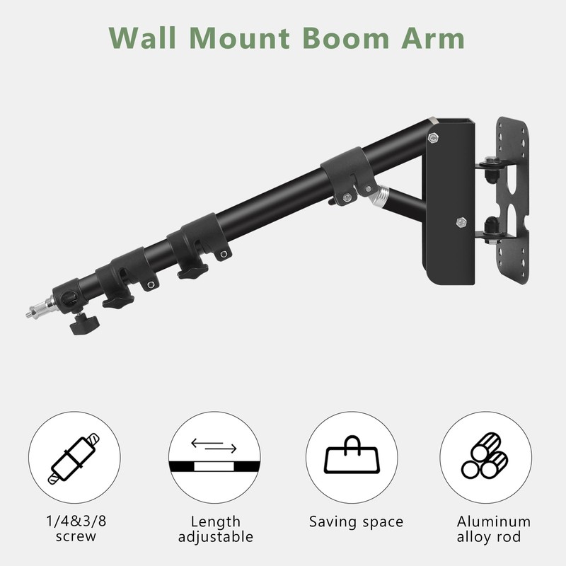 MSKIRA Ring Light Wall Mount with Triangle Base, 43.3inch/110cm Length