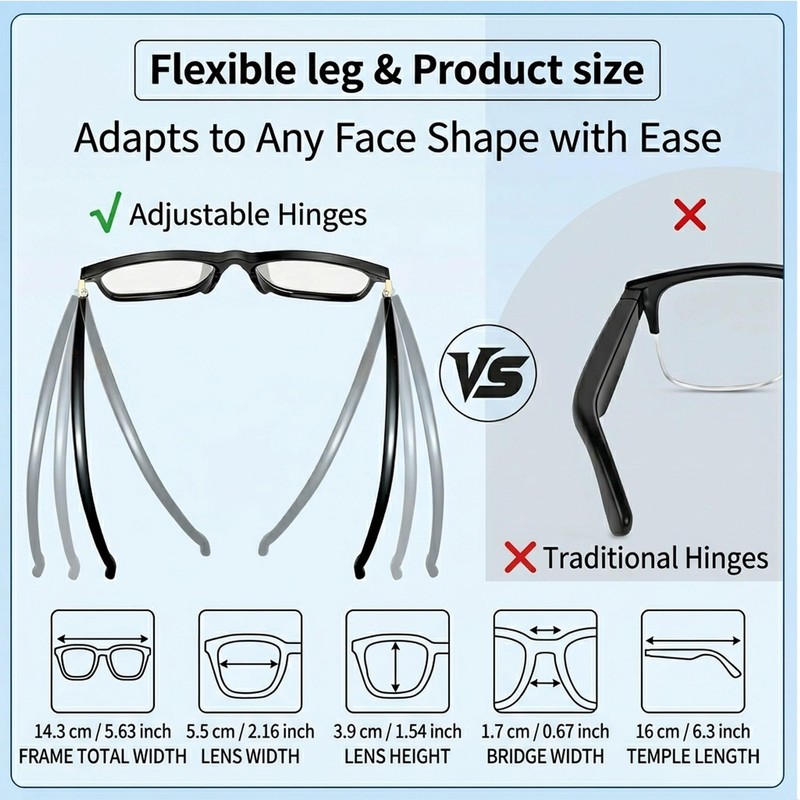 Fecoul AI Smart Translation Glasses with Speakers