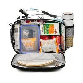 ALAZA OREZI Dino Lunch Box for boys Girls,Cute Dinosaur Lunch Box Bags for Kid's (White)