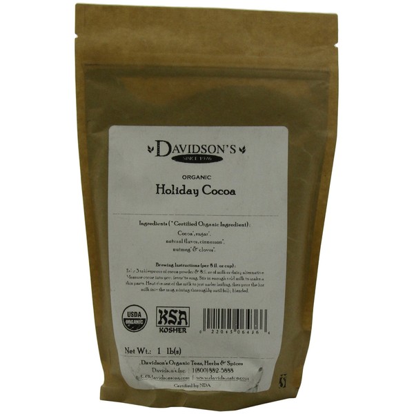 Davidson's Tea Bulk, Holiday Cocoa, 1 lb Bag