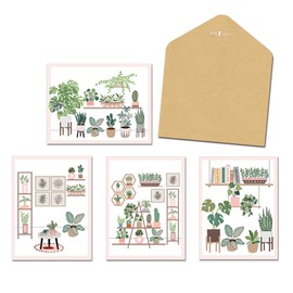 Leanin' Tree, Pretty Plants Blank Note Cards - 12 Blank Cards & 12 Colorful Envelopes, Cute Stationary Set, Blank Notecards, Blank Cards and Envelopes