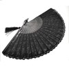 Eastern Wind Black lace hand folding fan, handheld foldable rave