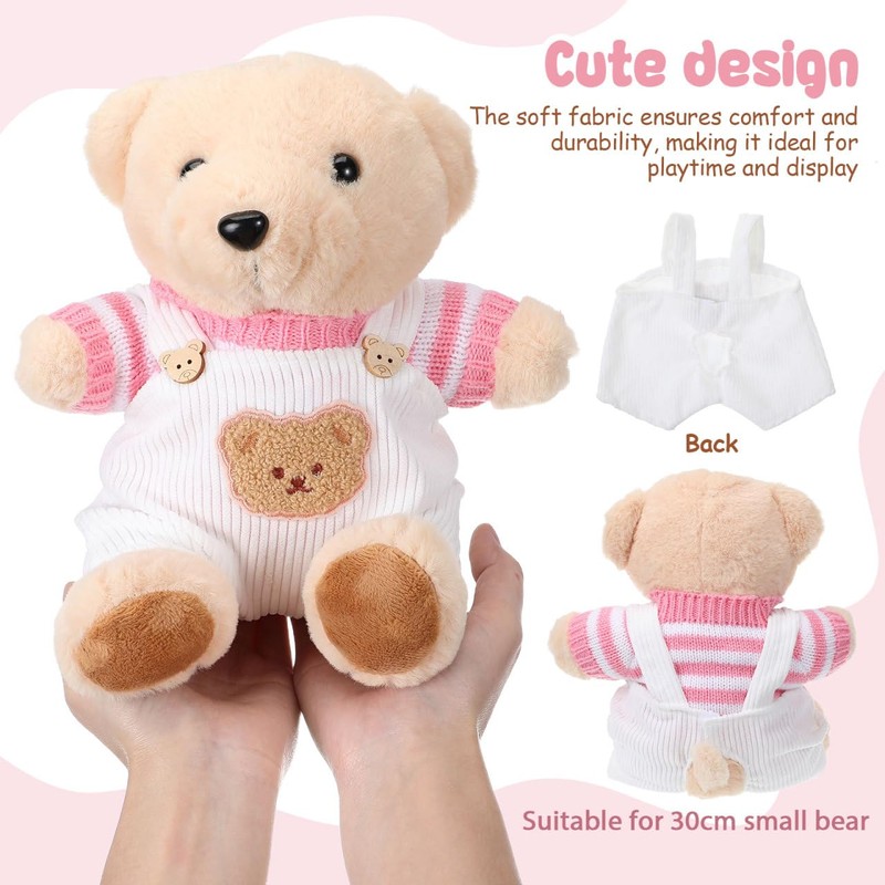 NOLITOY Plush Clothes 2 Sets: 30cm Bear Clothes with Jumpsuit