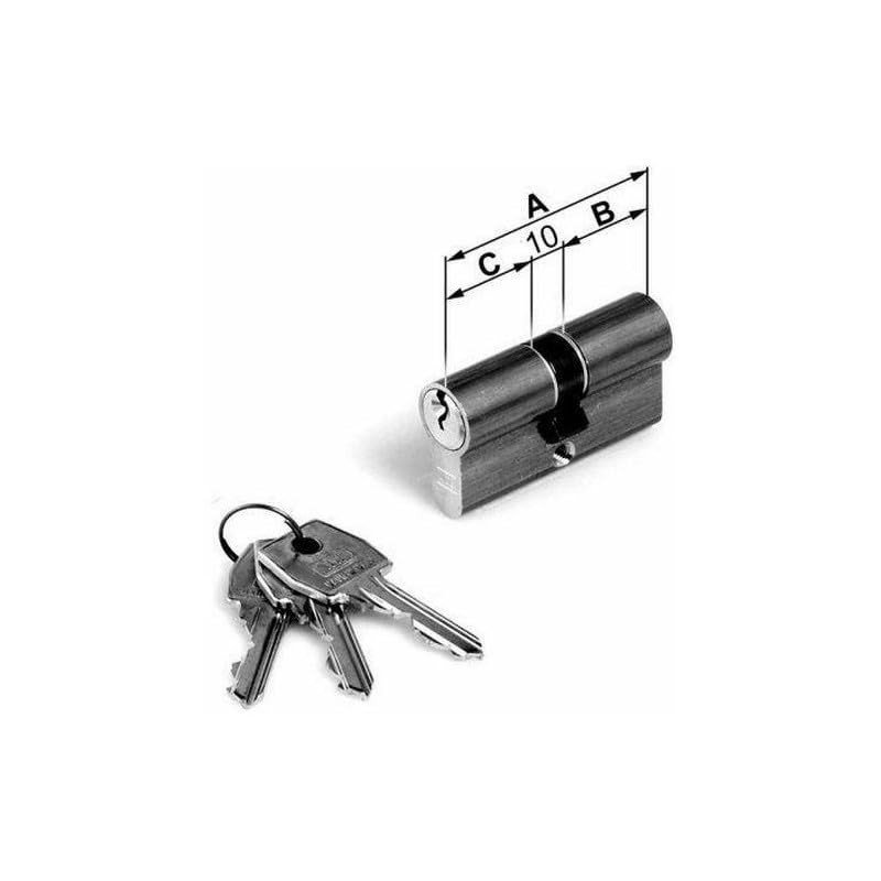 AGB Cylinder Mod. 600, Key - Key with Anti-Pull cam