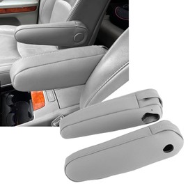 FZJDSD 2 fundas de piel gris para reposabrazos de asiento compatibles con Lexus RX300 RX330 RX350 2003 2004 2005 2006 2007 2008 2009 con diseño de cierre