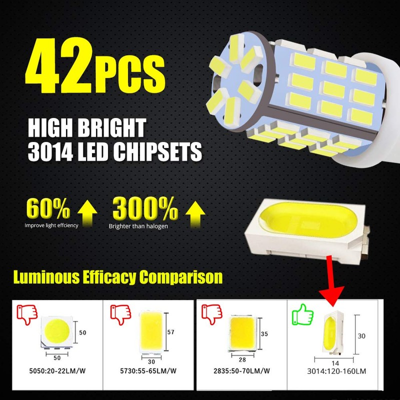 20pcs Super Bright RV Trailer 921 194 T10 3014 42-SMD