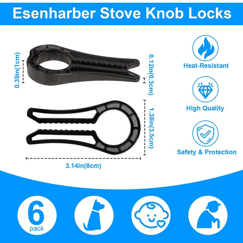HKYLRAT 5Pcs ﻿Gas Stove Knob Locks, Safety and Proofing Proof