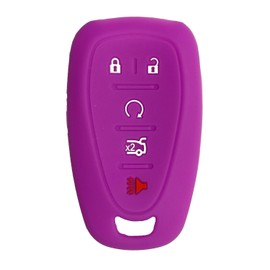 Key Fob Cover for Volt Malibu: 5 Buttons Silicone Remote Case Protector Fit for Chevy Sonic Trax Cruze Camaro Traverse Blazer 13522891 HYQ4ES 13522884 2016 2017 2018 2019 2020 2021 2022 2023 (Purple)