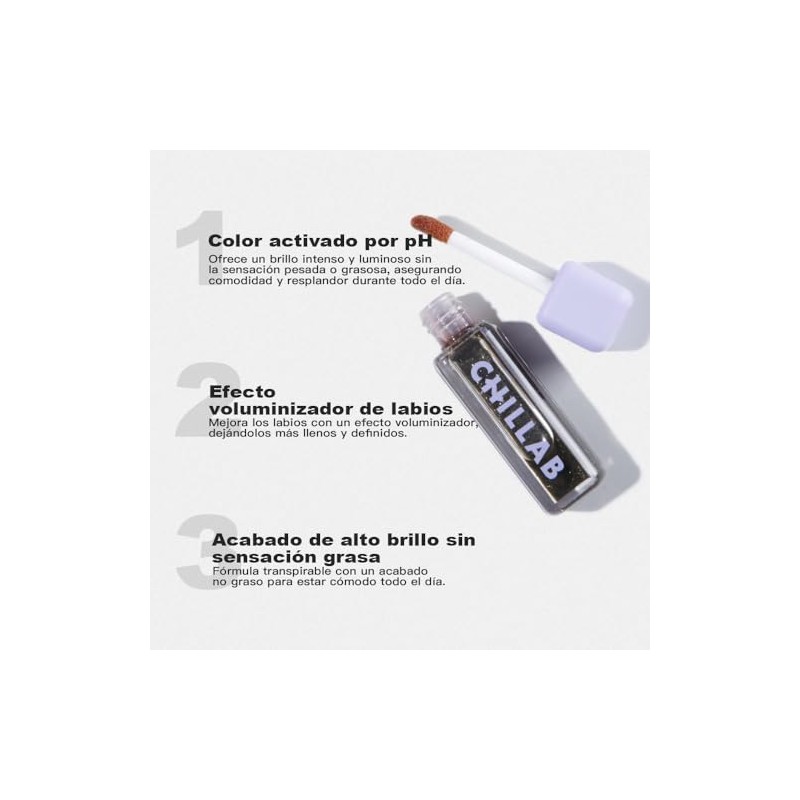 Chillab Aceite Labial Negro Mágico Voluminizador 5ml, Efecto de Color