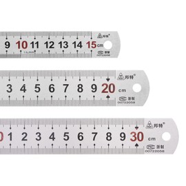 HARFINGTON Metal Straight Ruler Set 6 Inch 8 Inch 12 Inch Precision Stainless Steel Rulers Cm/Inch Double Scale Measuring Rulers for Woodworking Class Office