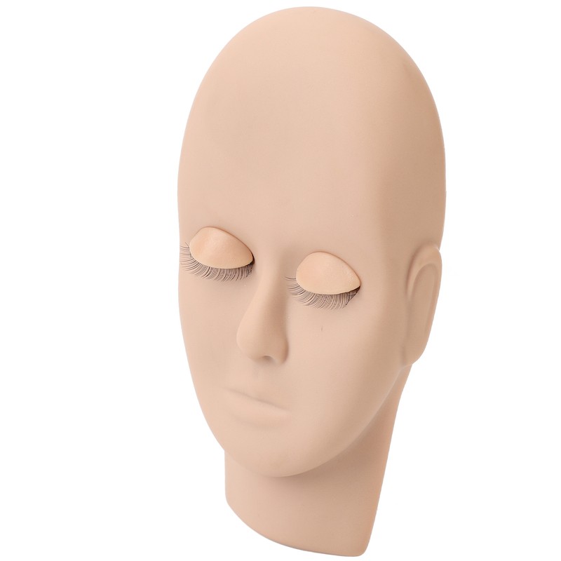 Lash Mannequin Head Reusable Soft Touch Rubber Replaced Eyelids Mannequin