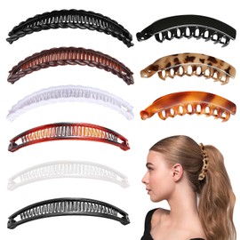 ePicsoa Pack of 9 Banana Clips, Decorative Hair Clips, Women, Non-Slip Design, for Women and Girls, Ponytail Hair Clip, Thin or Thick Hair, with Extra Hold, Suitable for Everyday Use