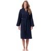 Morgenstern Women's Lightweight Bathrobe, 100% Cotton, Waffle Pique, darkblue