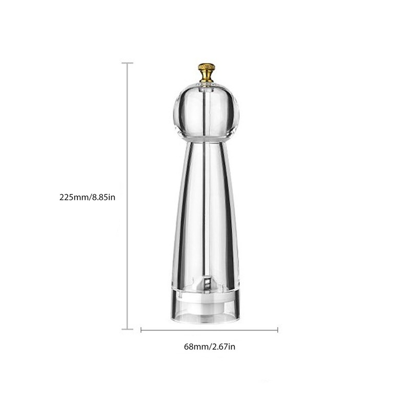 Pepper Grinder Acrylic Ceramic Round Head Multifunctional Pepper Mill Shaker